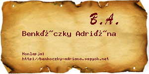 Benkóczky Adriána névjegykártya